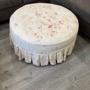 Shabby Chic Slip Cover Ottoman & Pillows